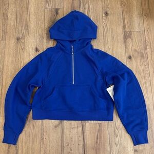 NWT Lululemon Scuba Oversized Half Zip Hoodie In Riverside/Mirror Silver XS/S